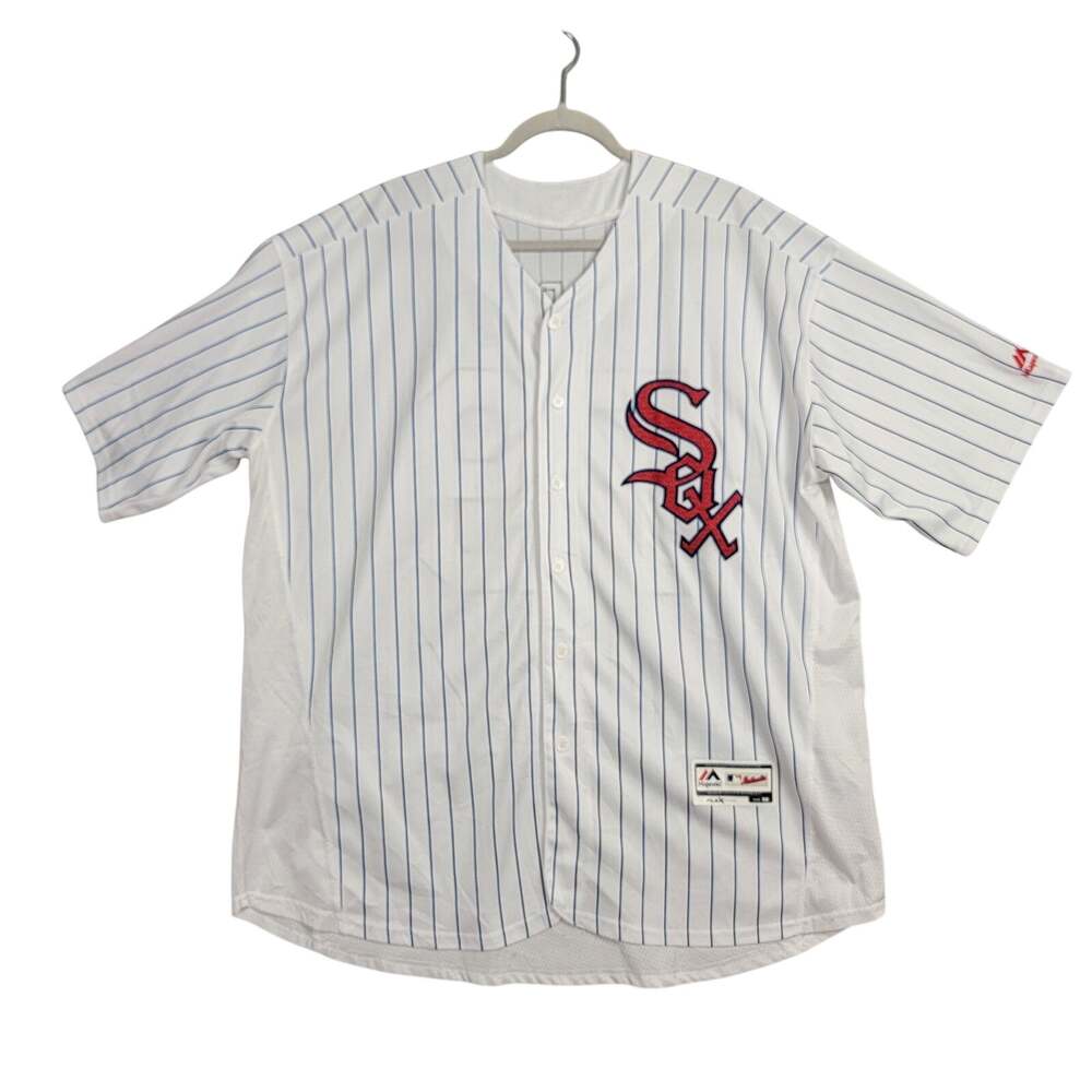 Majestic Chicago White Sox Jose Abreu #79 Pinstripe Jersey Size 52 Flex Base
